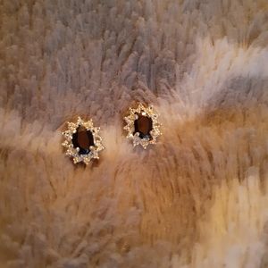 Midnight Sapphire with diamond accents earrings